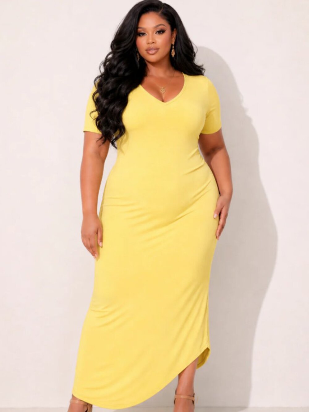 Plus Size Everyday Muse Maxi Dress - Yellow